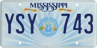 MS license plate YSY743