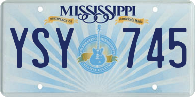 MS license plate YSY745