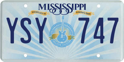 MS license plate YSY747