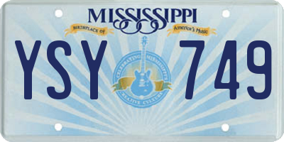 MS license plate YSY749