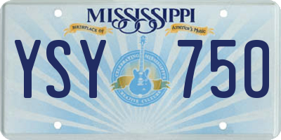 MS license plate YSY750