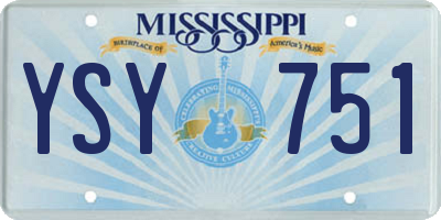 MS license plate YSY751