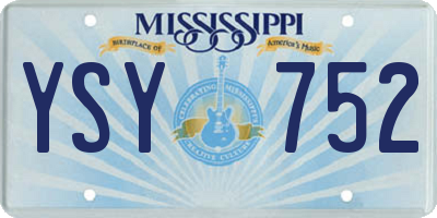 MS license plate YSY752