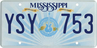 MS license plate YSY753