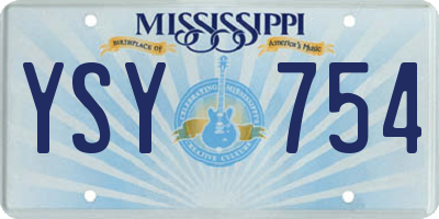 MS license plate YSY754