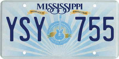 MS license plate YSY755