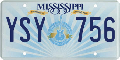 MS license plate YSY756