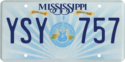 MS license plate YSY757