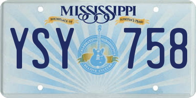MS license plate YSY758