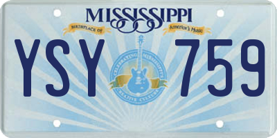 MS license plate YSY759