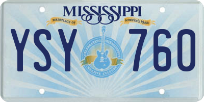 MS license plate YSY760