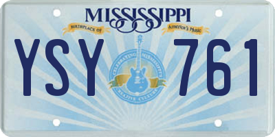MS license plate YSY761