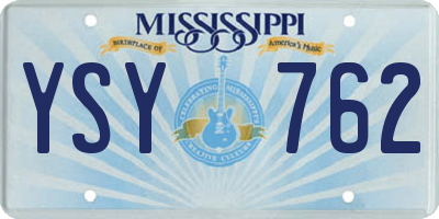 MS license plate YSY762