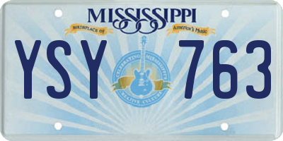 MS license plate YSY763