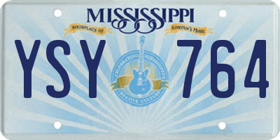 MS license plate YSY764