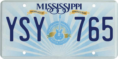 MS license plate YSY765