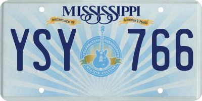 MS license plate YSY766