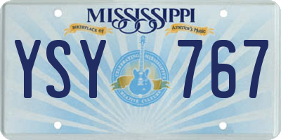 MS license plate YSY767