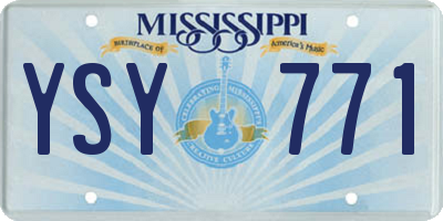 MS license plate YSY771