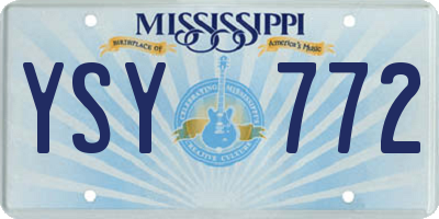 MS license plate YSY772