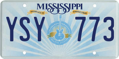 MS license plate YSY773