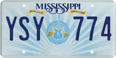 MS license plate YSY774