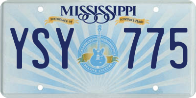 MS license plate YSY775