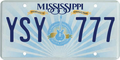 MS license plate YSY777