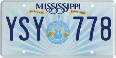 MS license plate YSY778