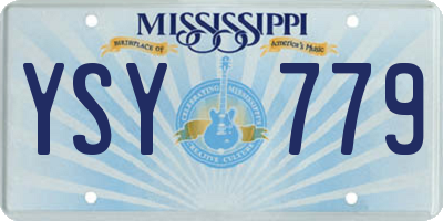 MS license plate YSY779