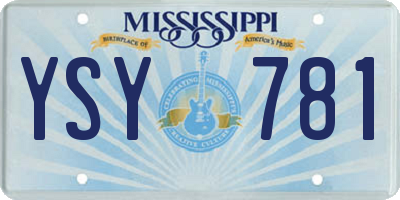 MS license plate YSY781