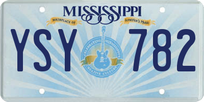 MS license plate YSY782