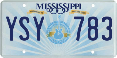 MS license plate YSY783