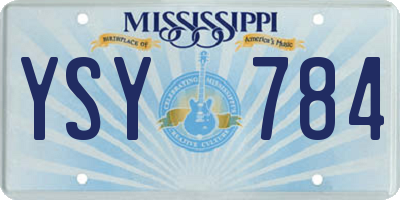 MS license plate YSY784