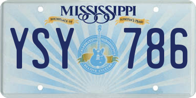 MS license plate YSY786