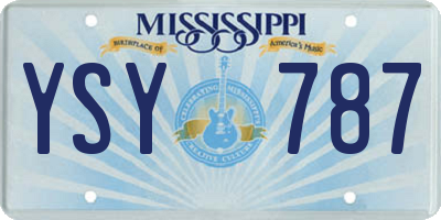 MS license plate YSY787
