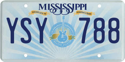 MS license plate YSY788