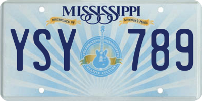 MS license plate YSY789