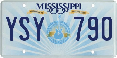 MS license plate YSY790