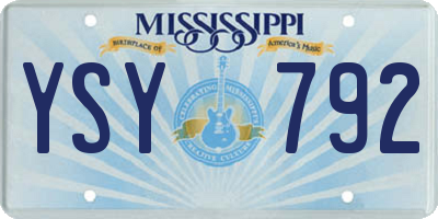 MS license plate YSY792