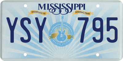 MS license plate YSY795