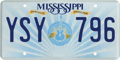 MS license plate YSY796