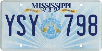 MS license plate YSY798