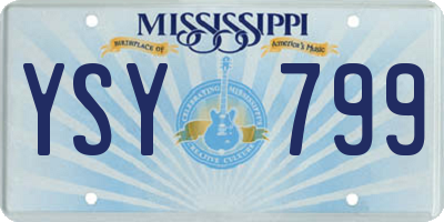 MS license plate YSY799