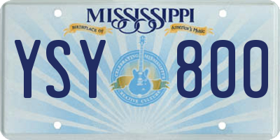 MS license plate YSY800