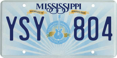 MS license plate YSY804