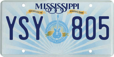MS license plate YSY805
