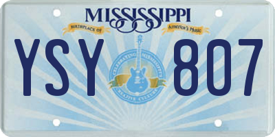 MS license plate YSY807