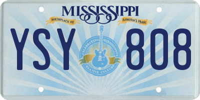 MS license plate YSY808