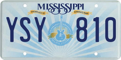 MS license plate YSY810